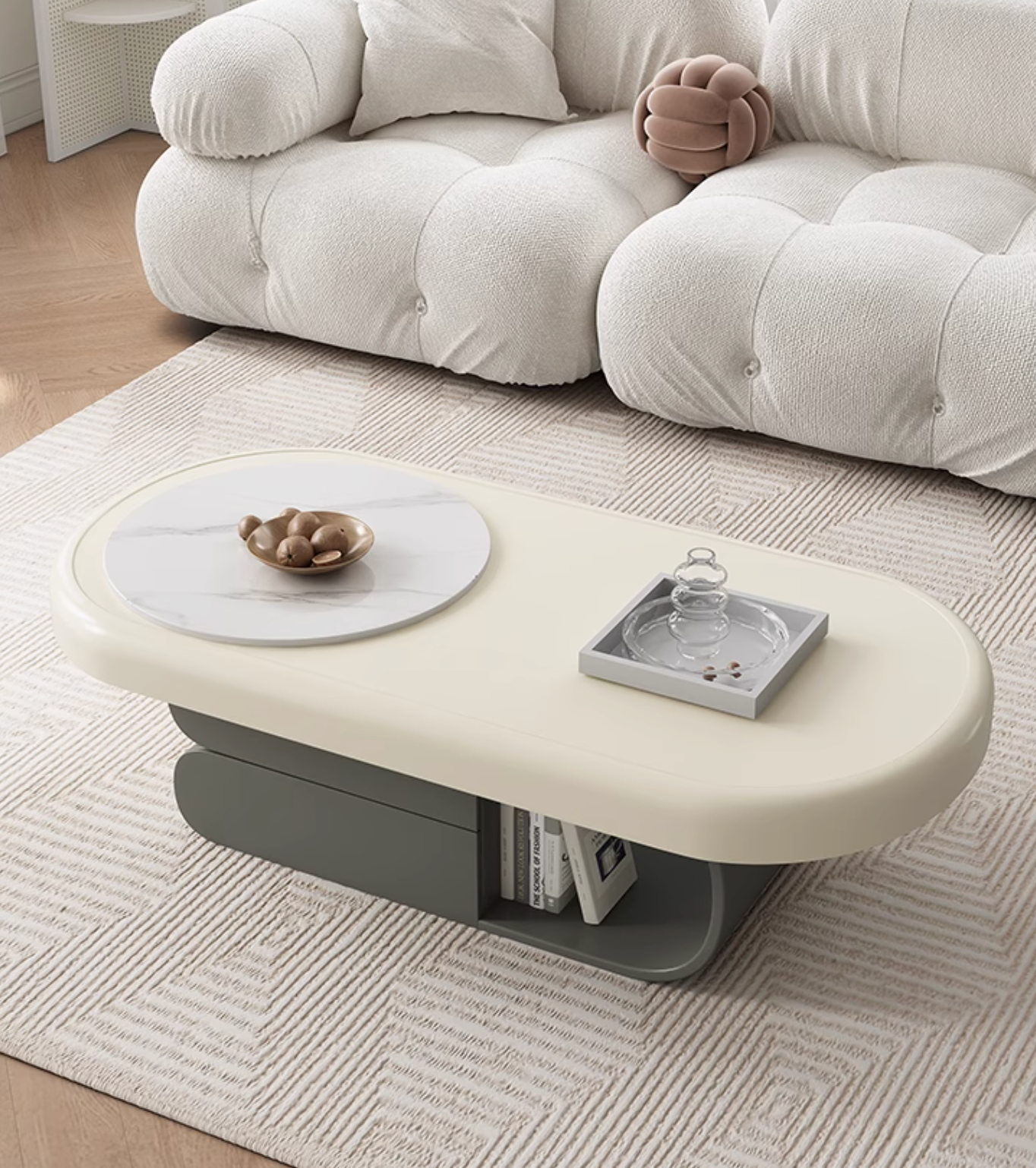 Freda Coffee Table, Milky White| DC Concept