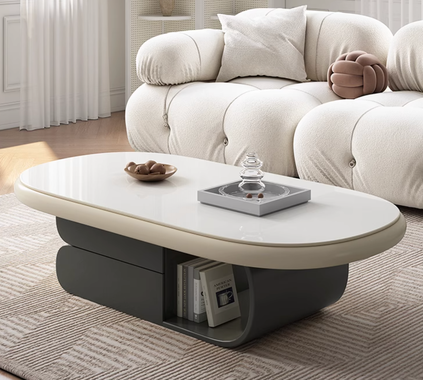 Freda Coffee Table, Milky White| DC Concept