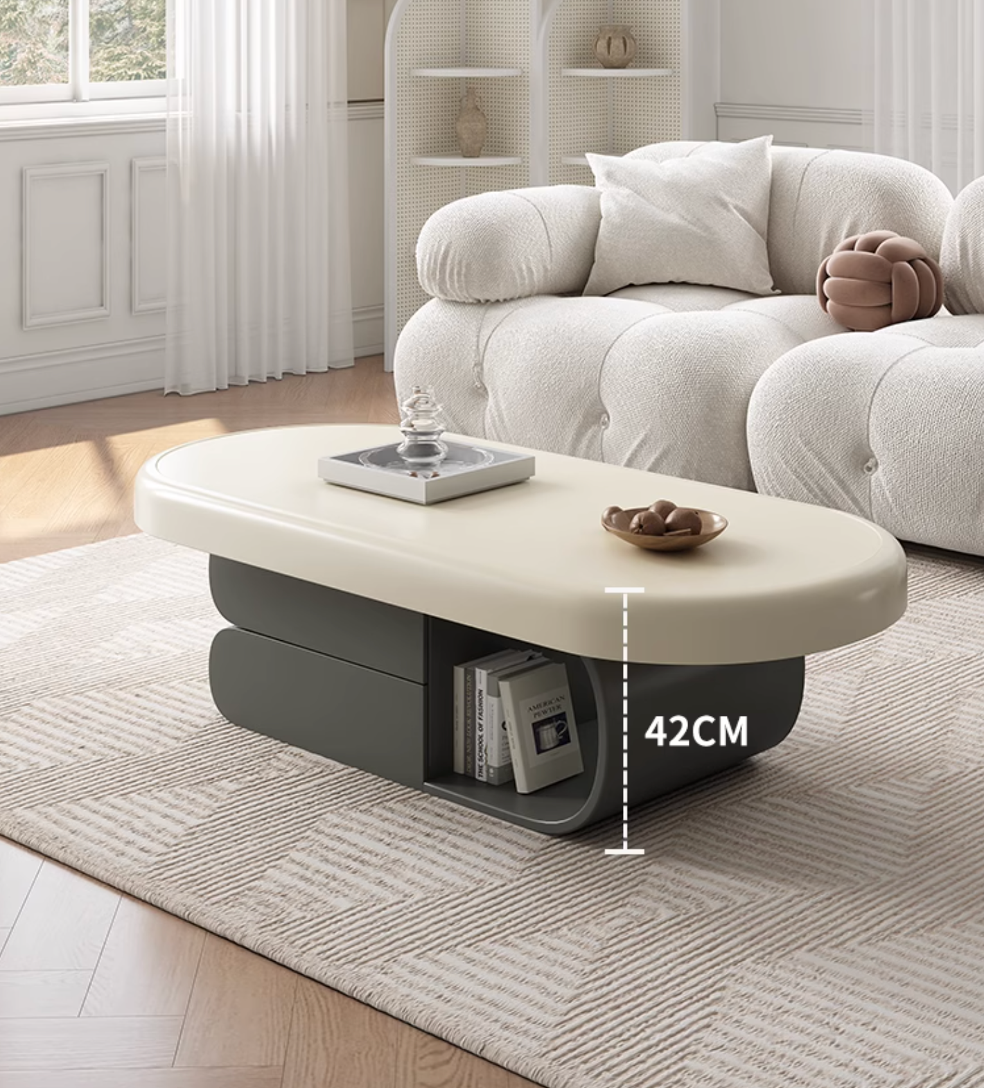 Freda Coffee Table, Milky White| DC Concept
