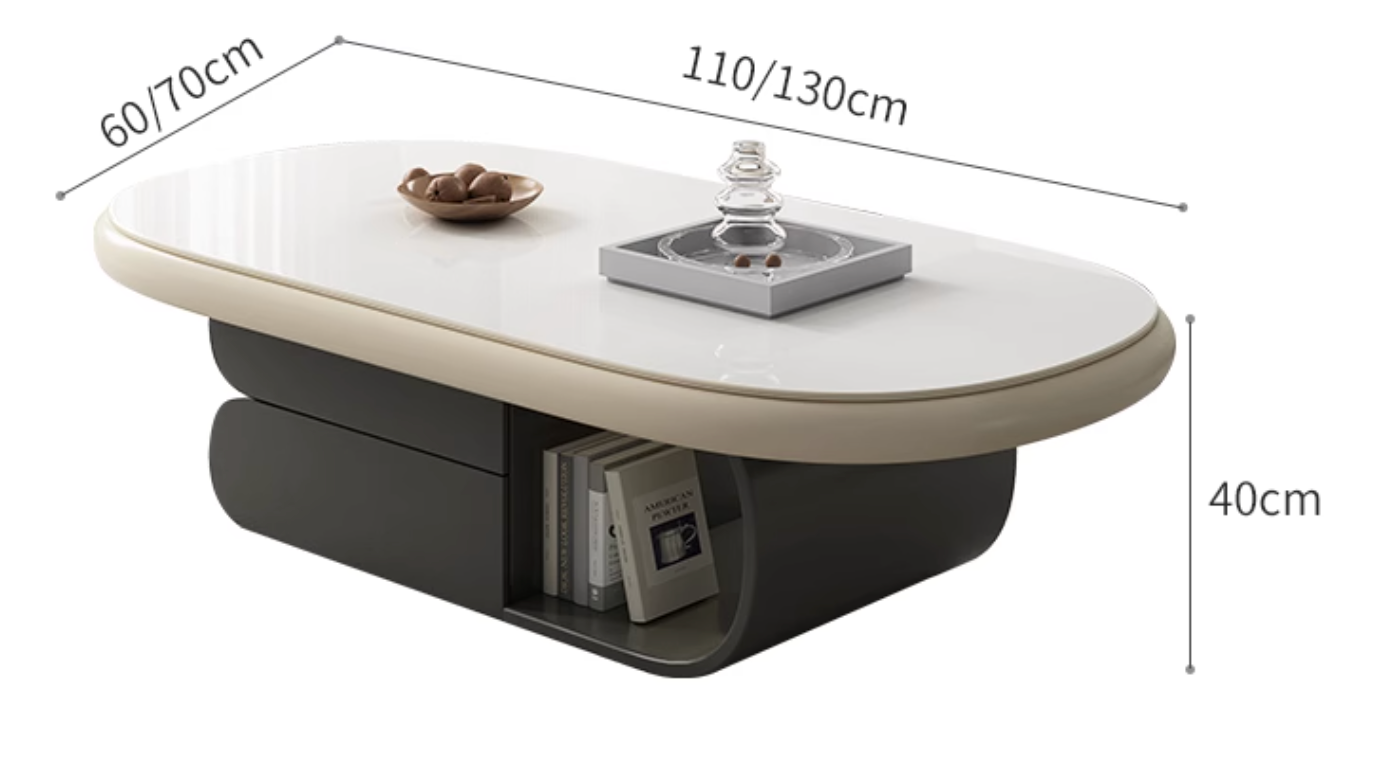 Freda Coffee Table, Milky White| DC Concept