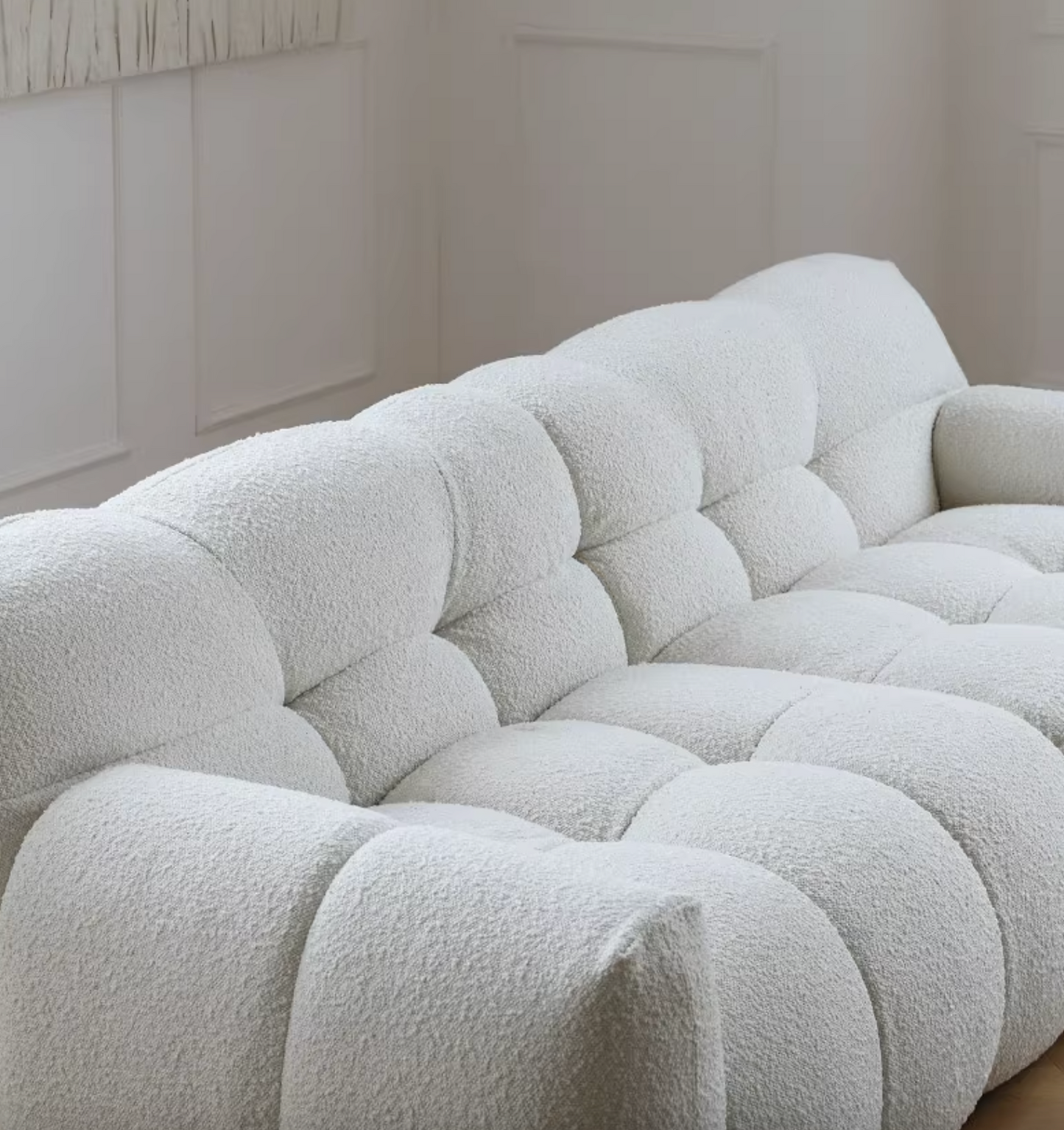 Cora Candy Three Seater Sofa, White| DC Concept