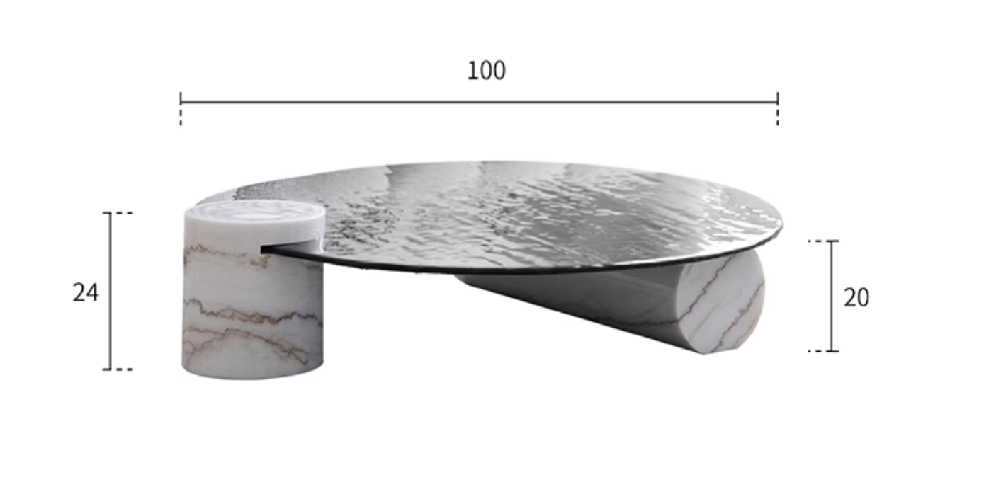 Baxter Coffee Table, Wave Top| DC Concept