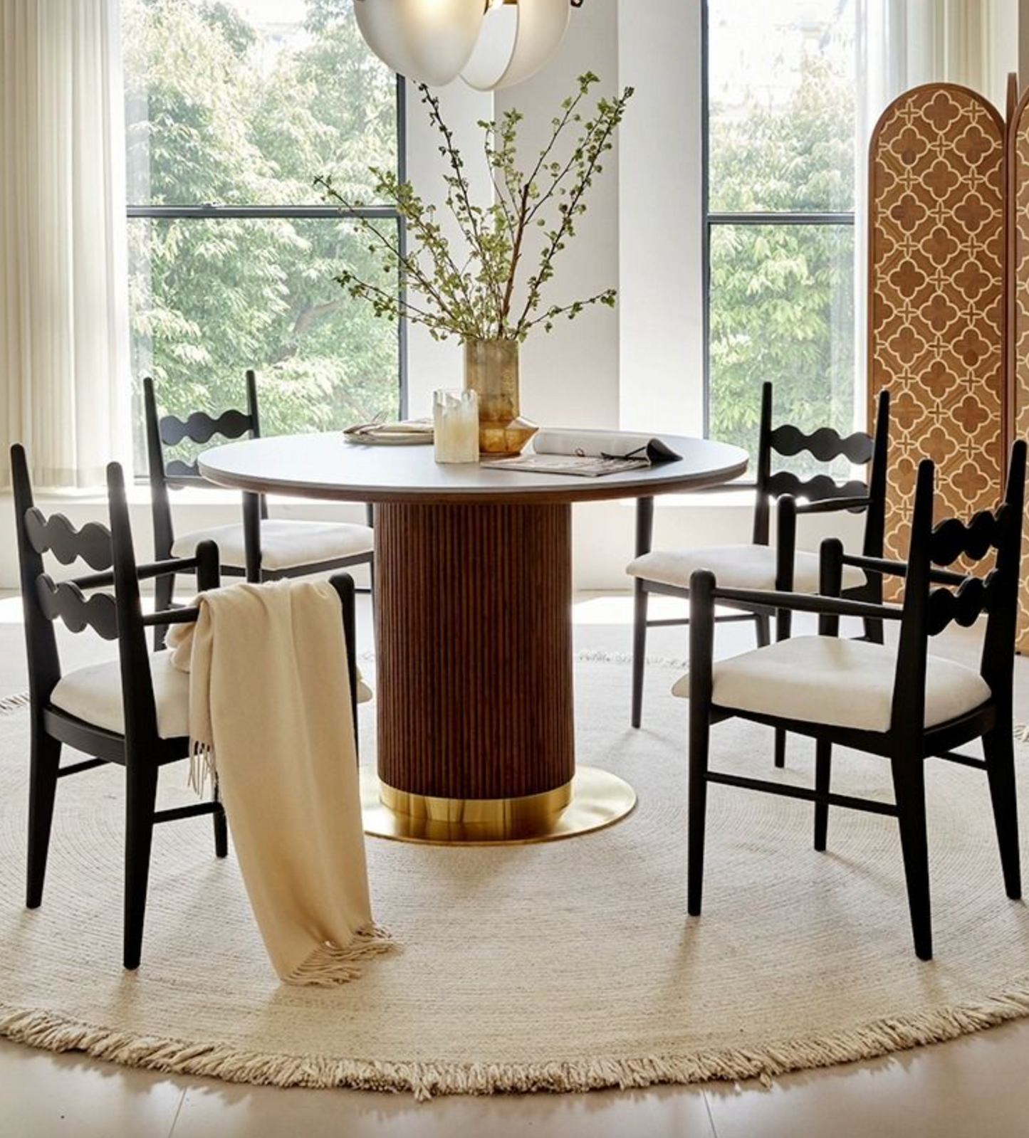 Bek Round Dining Table, Brown| DC Concept