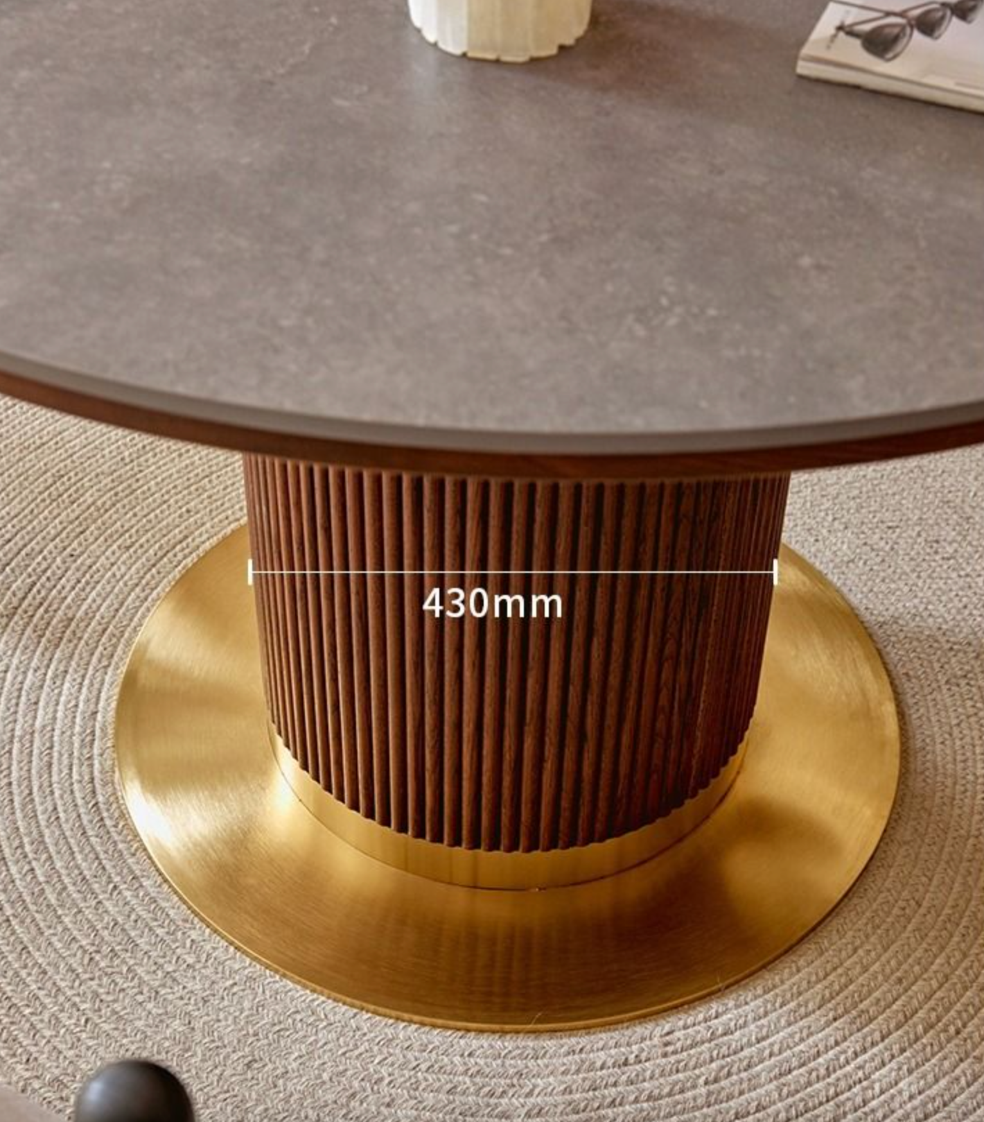 Bek Round Dining Table, Brown| DC Concept