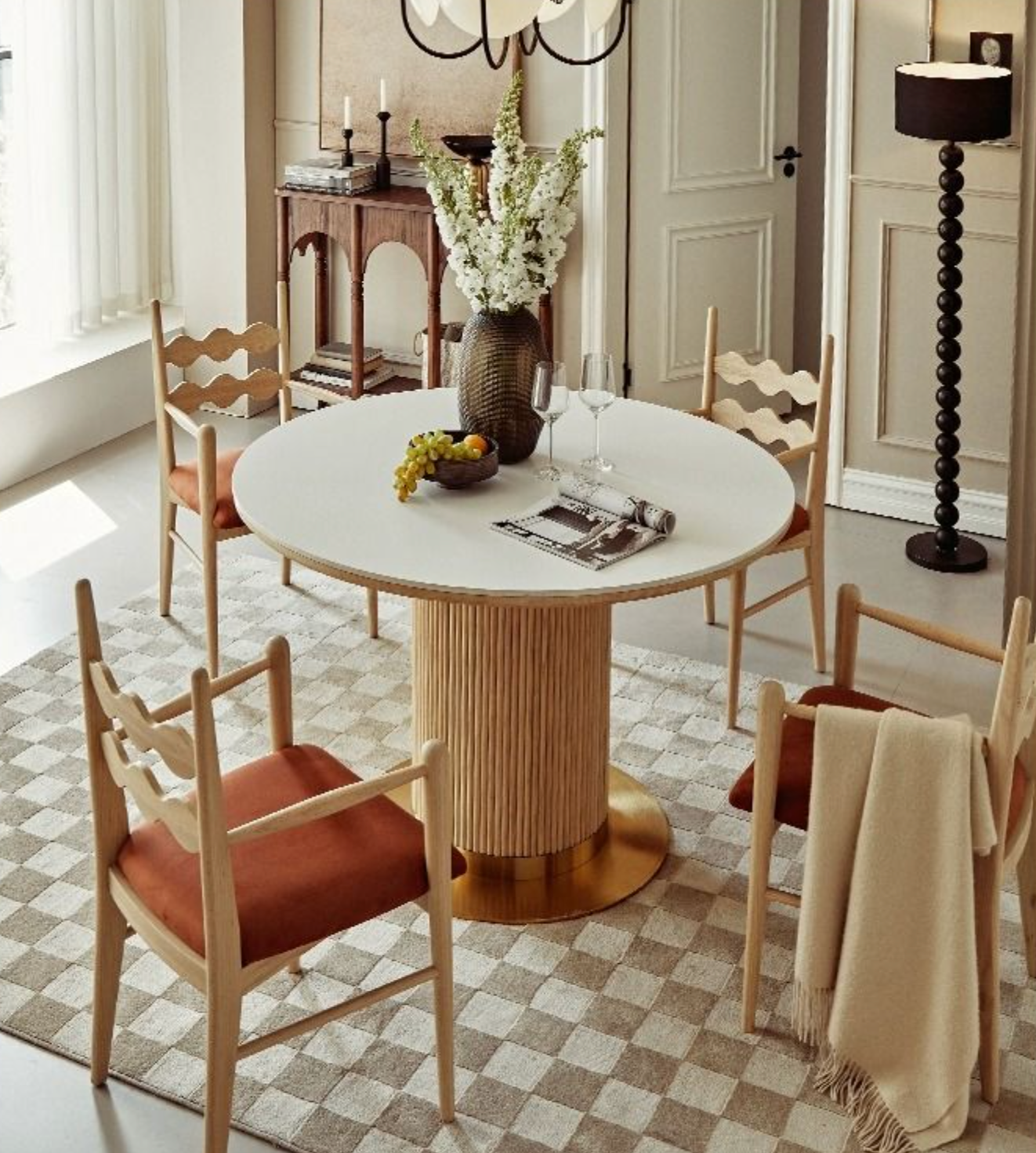 Bek Round Dining Table, White| DC Concept