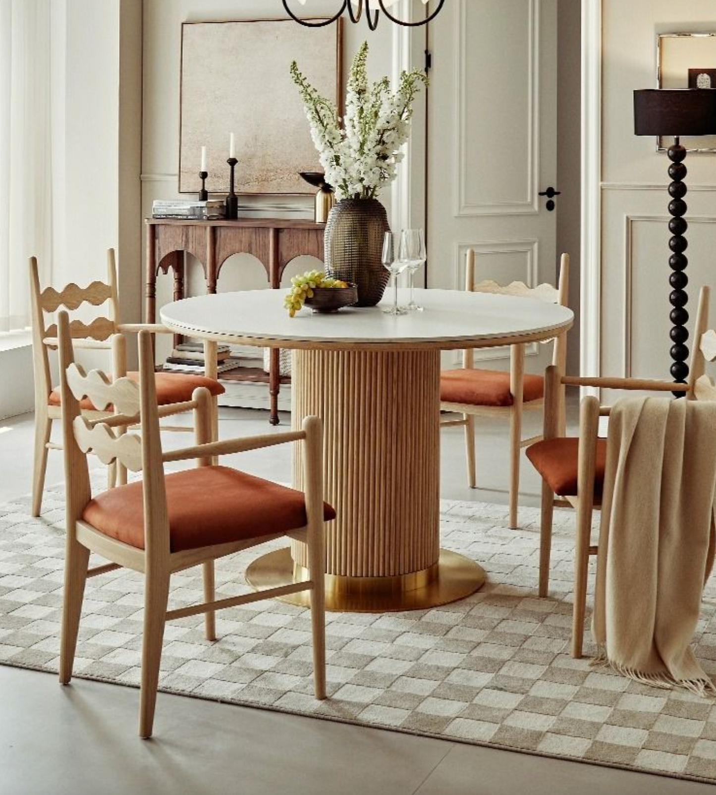Bek Round Dining Table, White| DC Concept