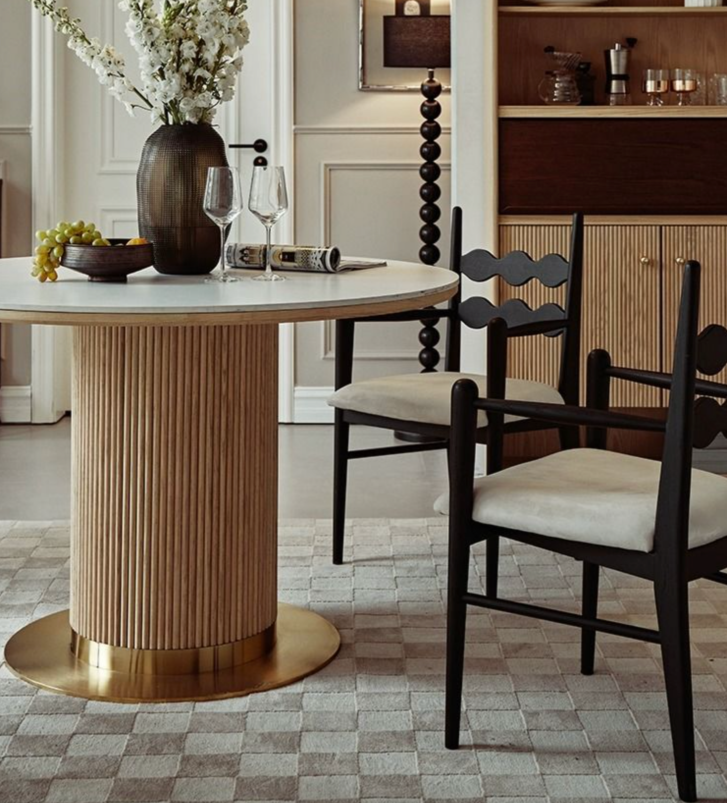 Bek Round Dining Table, White| DC Concept