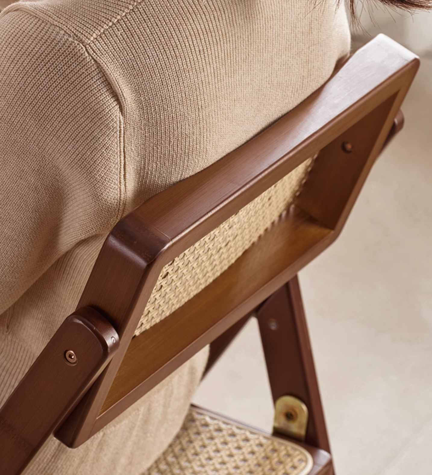 Audrey Folding Dining Chair, Rattan