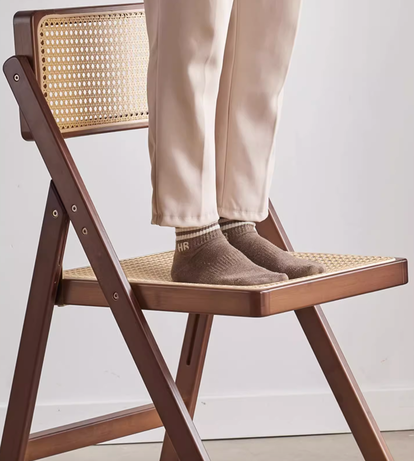 Audrey Folding Dining Chair, Rattan