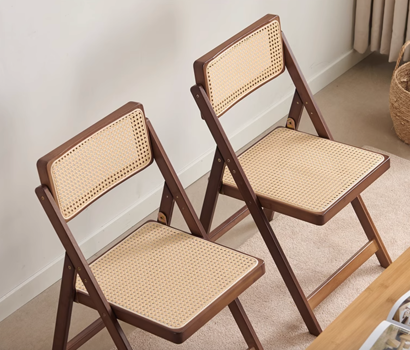 Audrey Folding Dining Chair, Rattan