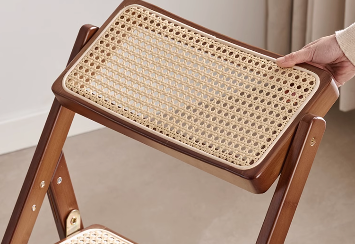 Audrey Folding Dining Chair, Rattan