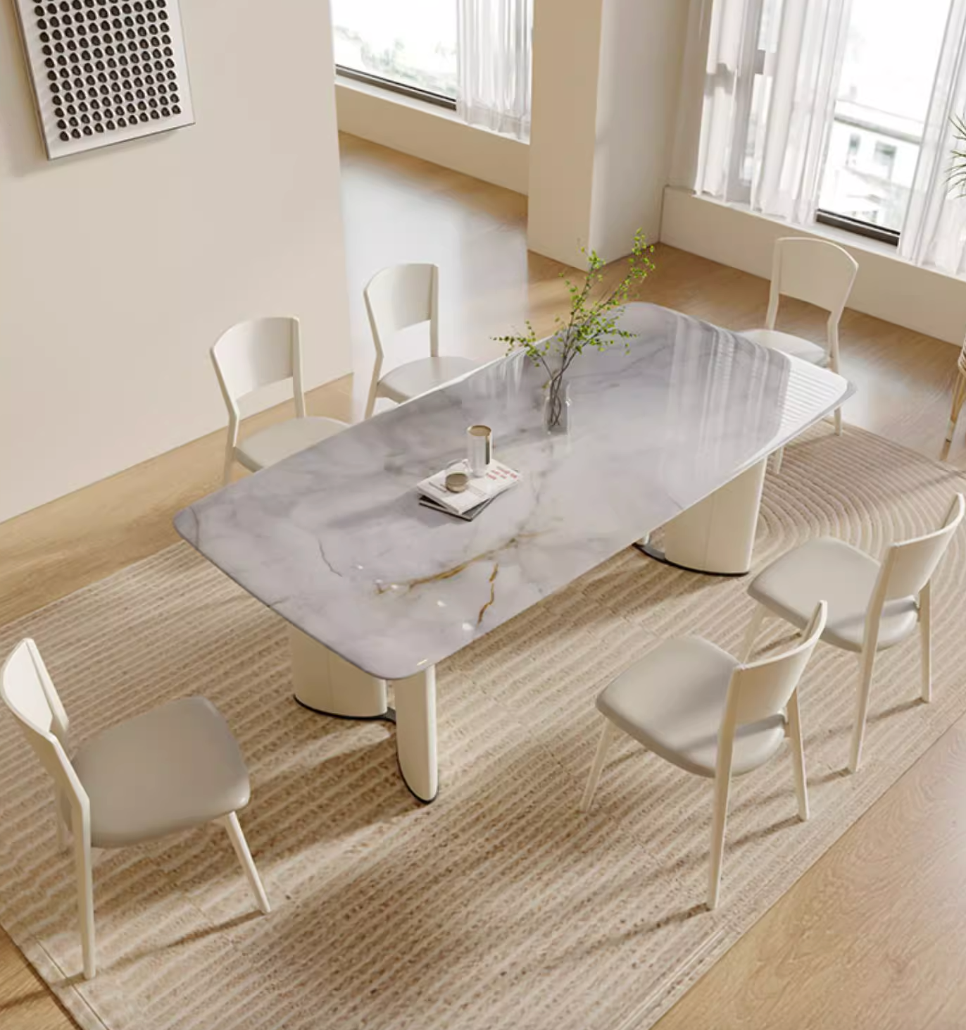 Felicia Dining Table, Marble