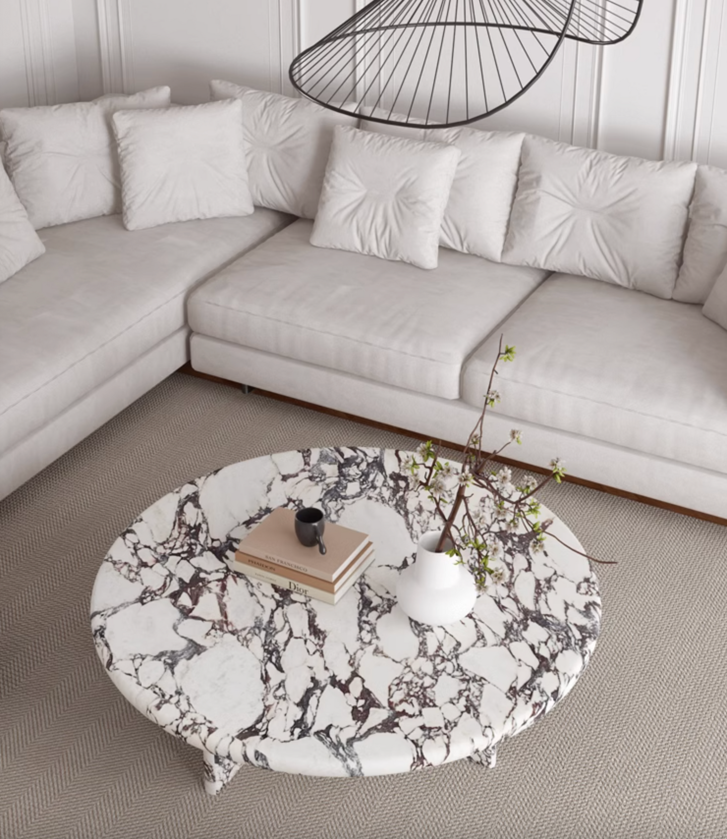 Leanna Coffee Table, Marble - 80cm (for display)