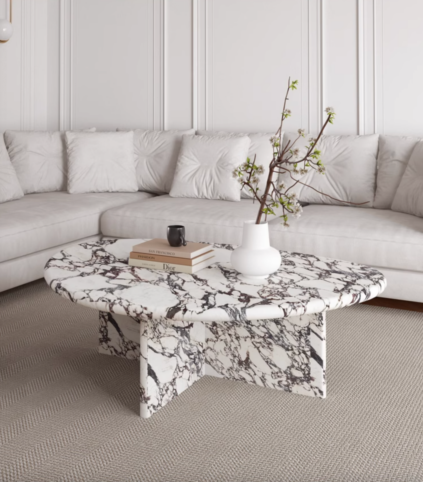 Leanna Coffee Table, Marble - 80cm (for display)