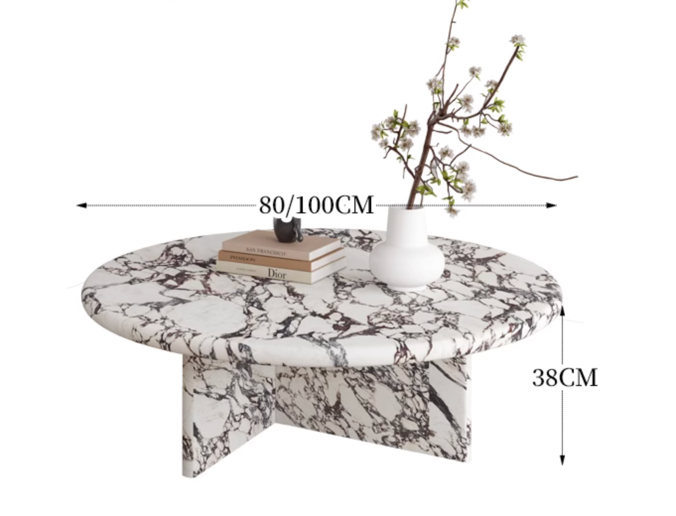 Leanna Coffee Table, Marble - 80cm (for display)