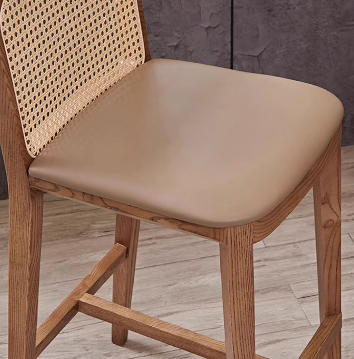 Ethan Rattan Barstool, Wood
