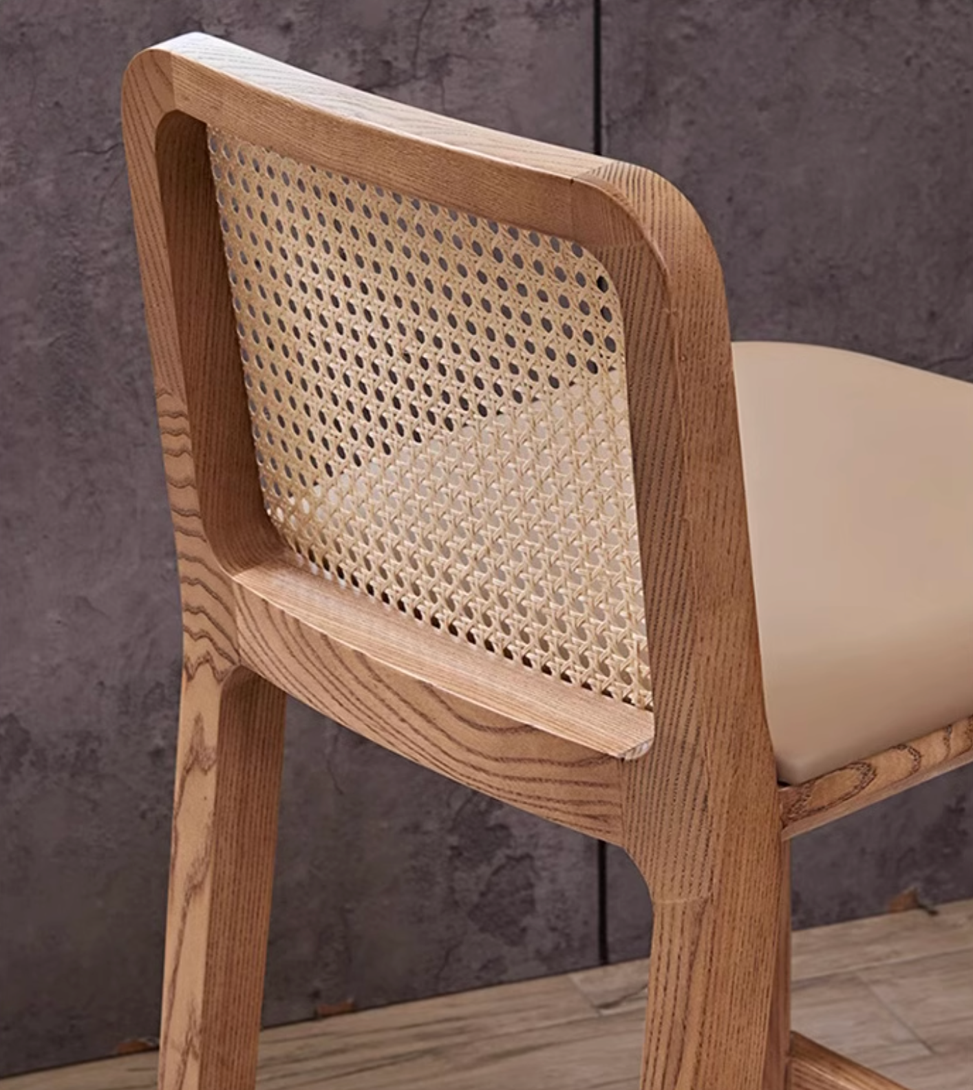 Ethan Rattan Barstool, Wood