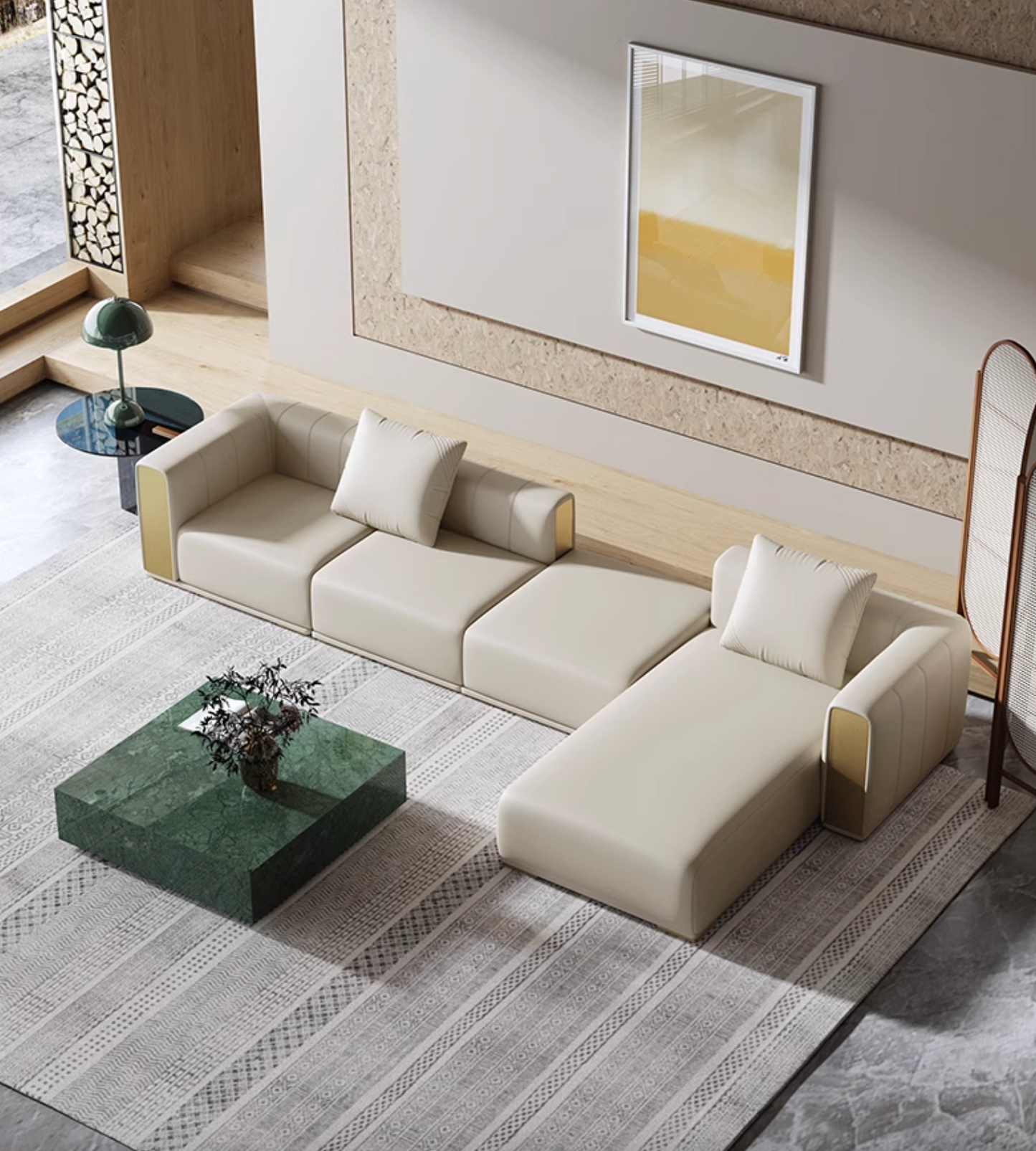 Daly Three Seater Sofa, Real Leather
