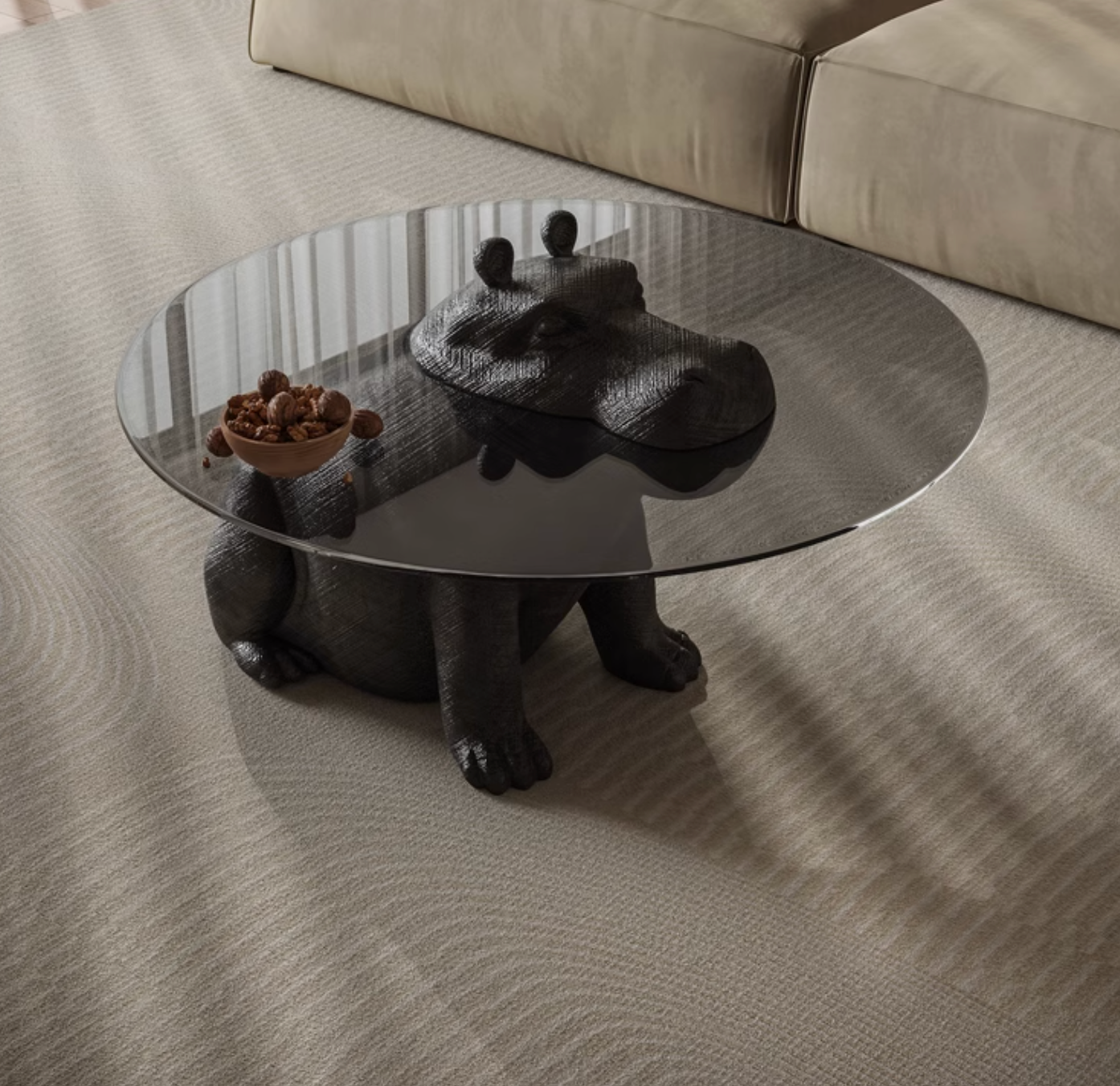 Hippo Coffee Table, Side Table, Glass
