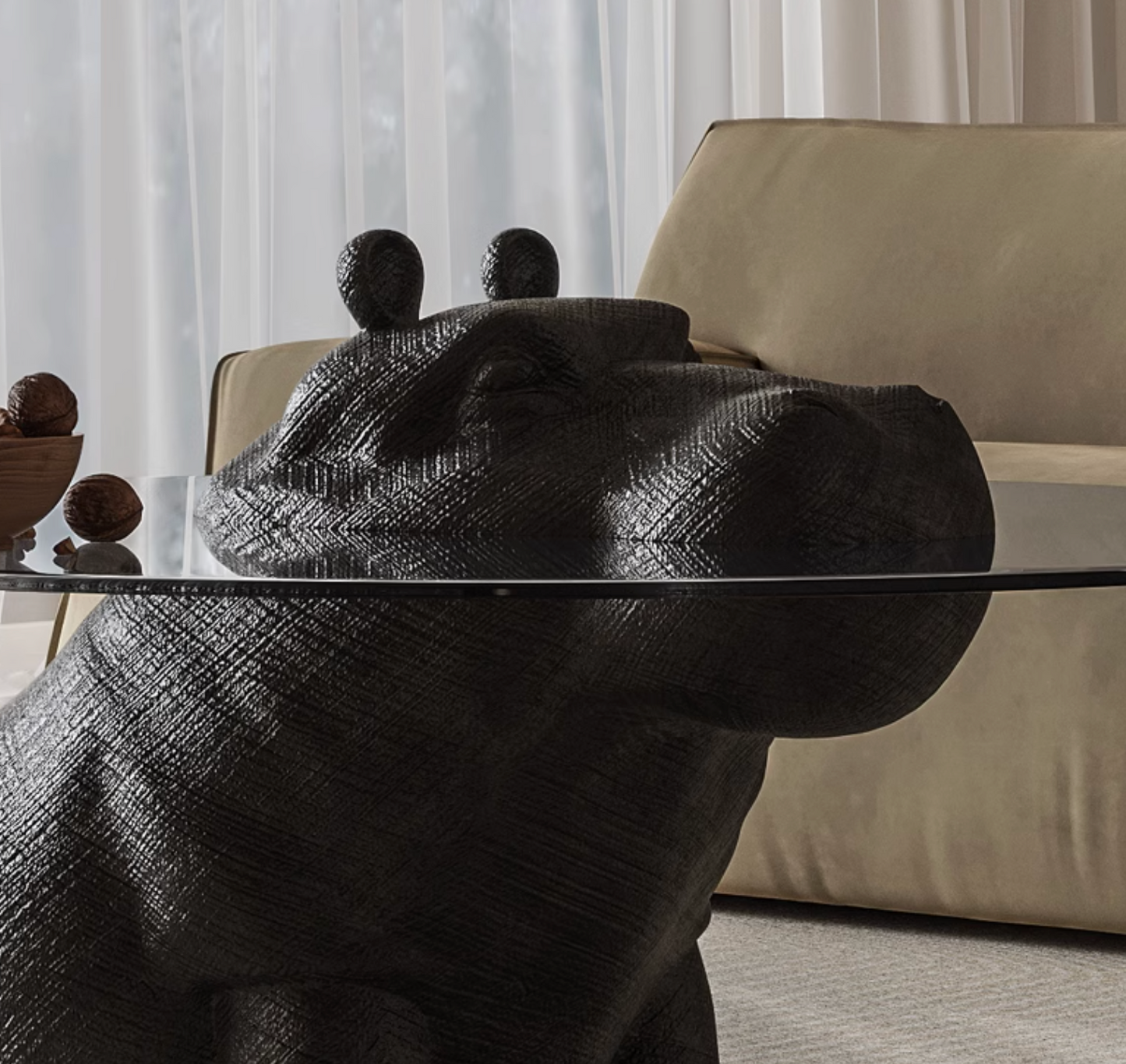 Hippo Coffee Table, Side Table, Glass
