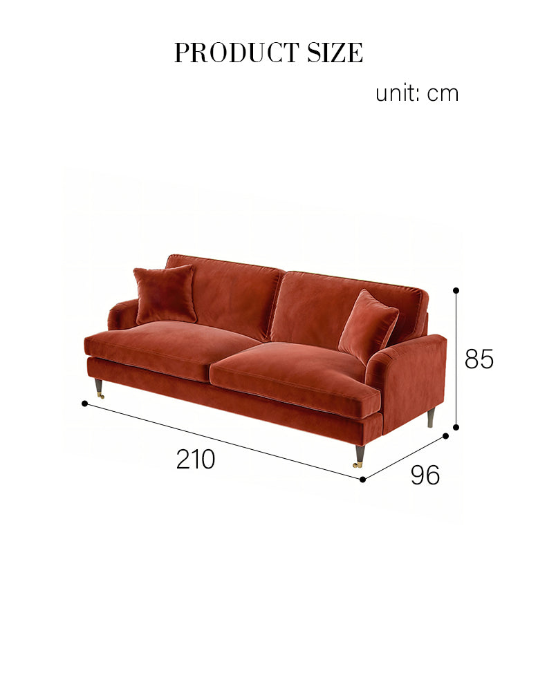 Whelan Two Seater Sofa, Loveseat, Velvet-DC Concept-DC Concept