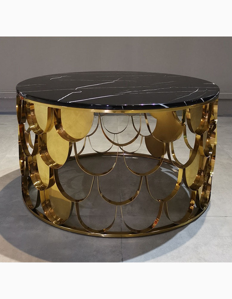 Gold Nesting Coffee Table, Marble| DC Concept