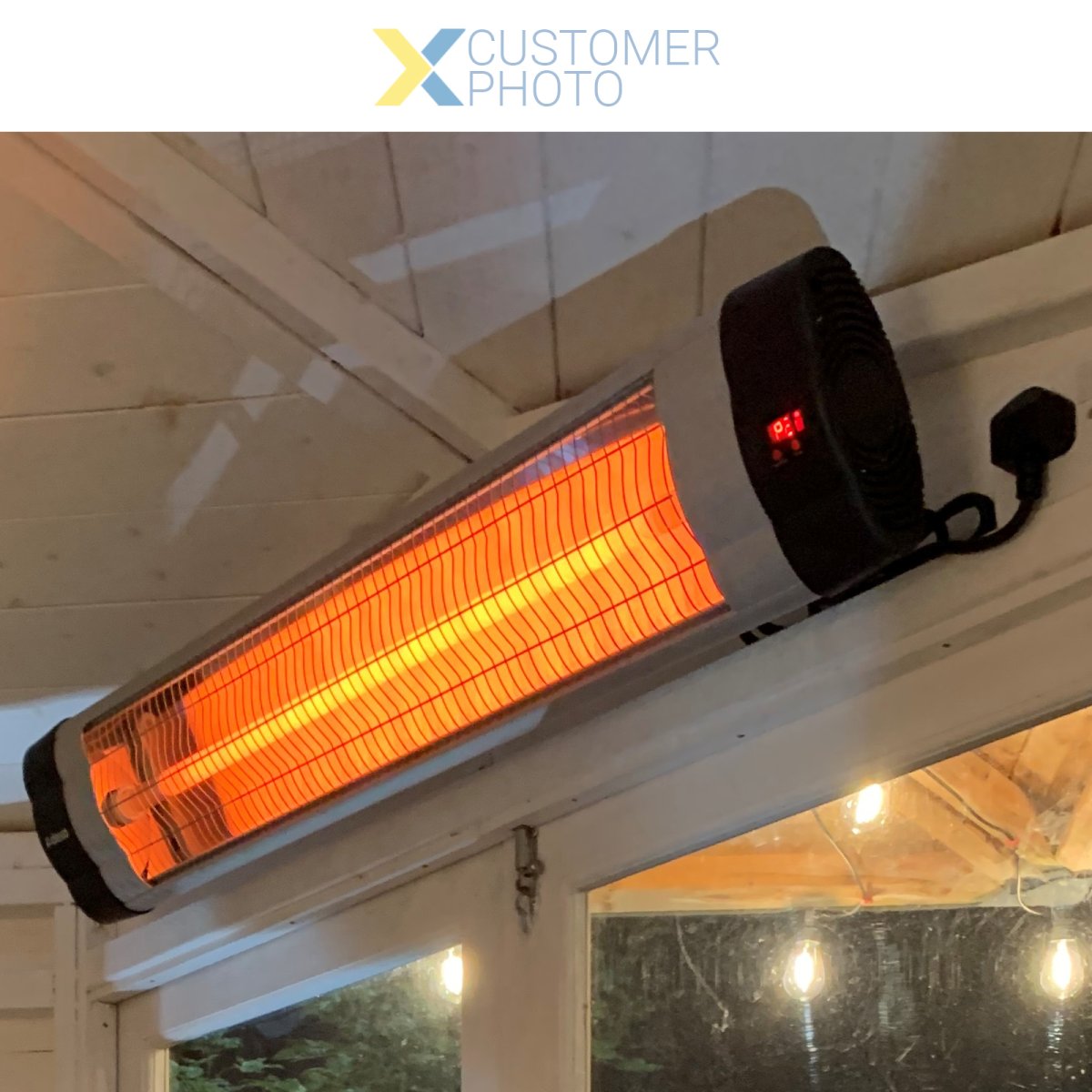 Infrared Patio Heater with Remote control 3 power settings Wall mounted 3kW
