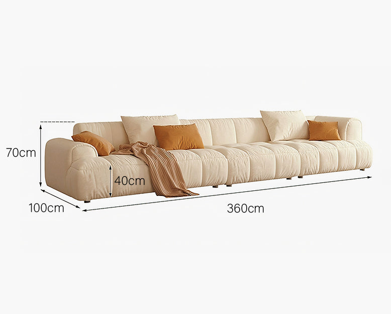 Newbury Modern Three Seater Sofa, Velevt-DC Concept-360cm-White-No-DC Concept
