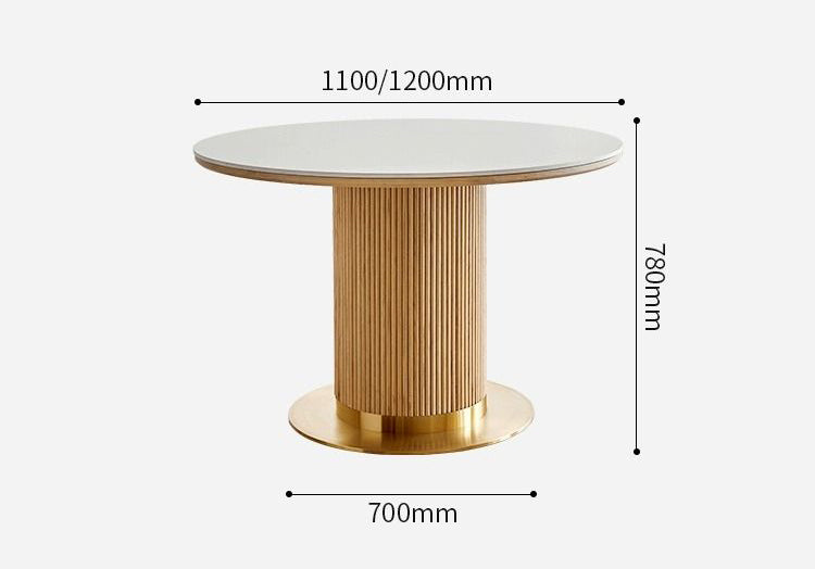 Bek Round Dining Table, White| DC Concept