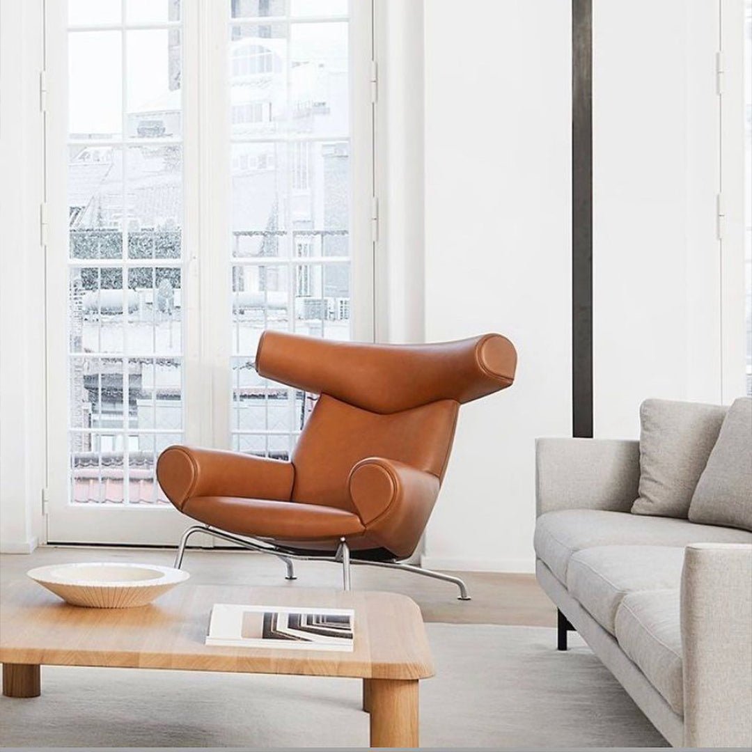 Ox Horns Armchair, Genuine Leather, Brown| DC Concept