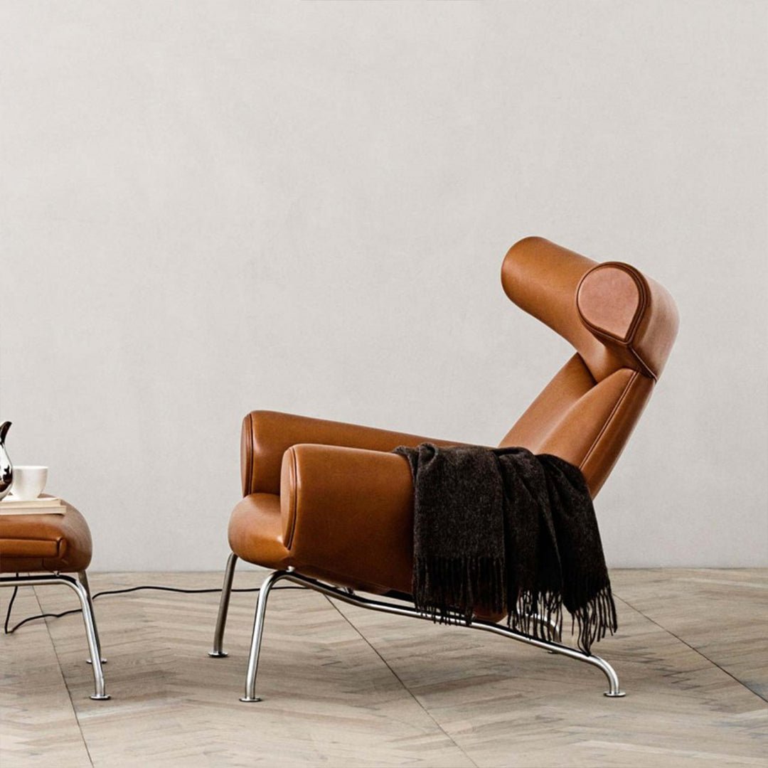 Ox Horns Armchair, Genuine Leather, Brown| DC Concept
