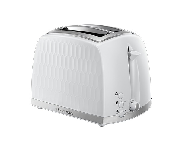 Russell Hobbs Honeycomb 2-Slice White Toaster