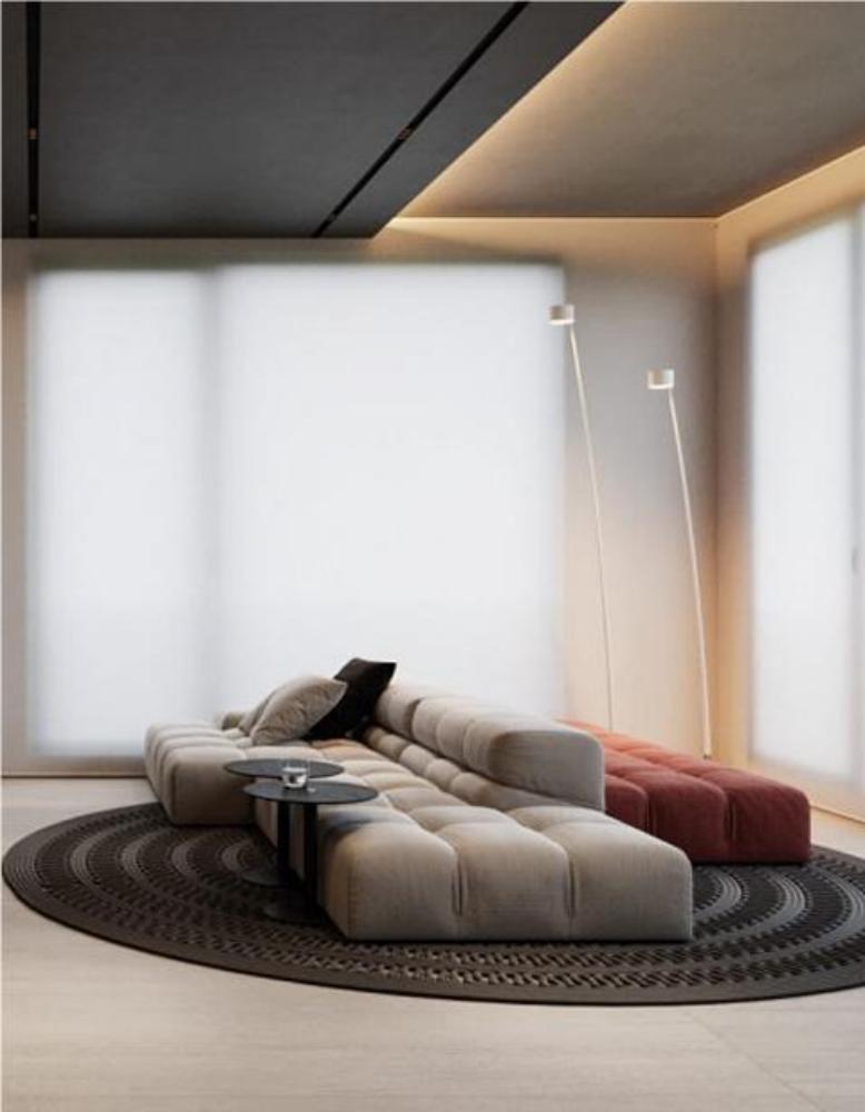 Gemma Three Seater Modular Sofa, Linen/Velvet-DC Concept-DC Concept