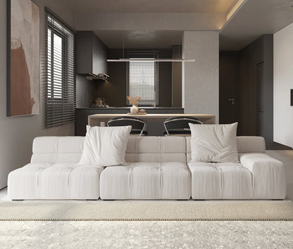 Gemma Three Seater Modular Sofa, Linen/Velvet-DC Concept-DC Concept