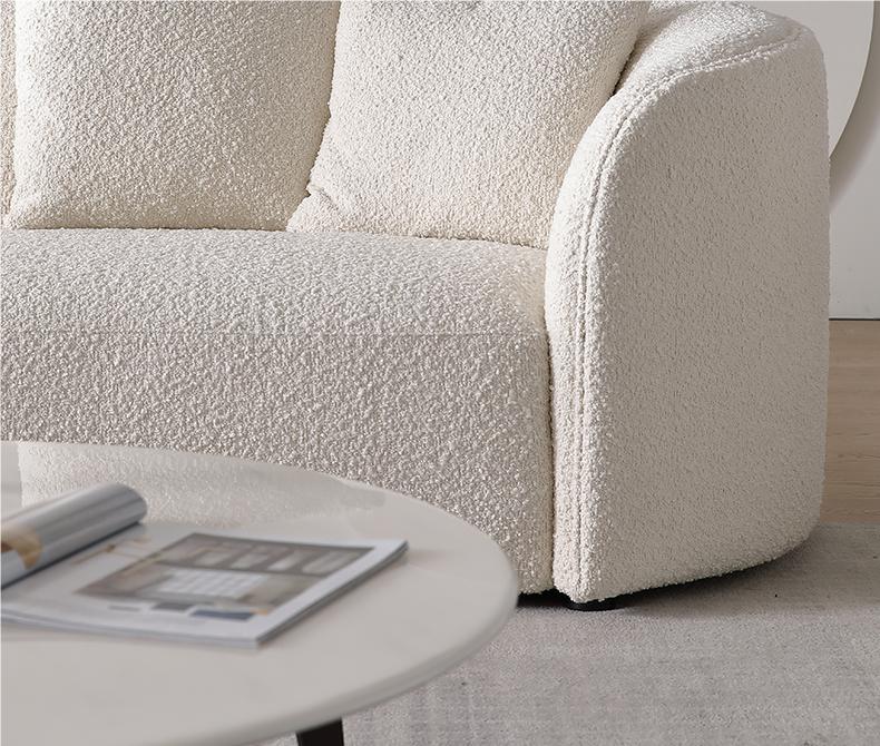 Goldie Gubi Three Seater Sofa, Boucle, White