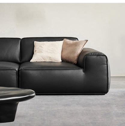 Glover Three Seater Sofa, Black Leather-DC Concept-DC Concept