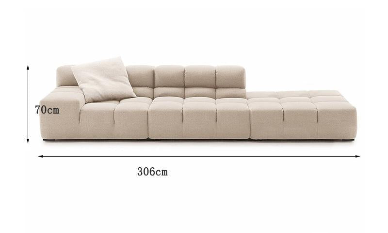 Gemma Three Seater Modular Sofa, Linen/Velvet-DC Concept-DC Concept