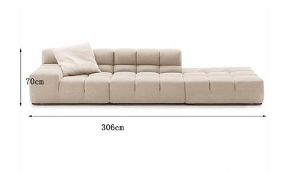 Gemma Three Seater Modular Sofa, Linen/Velvet-DC Concept-DC Concept