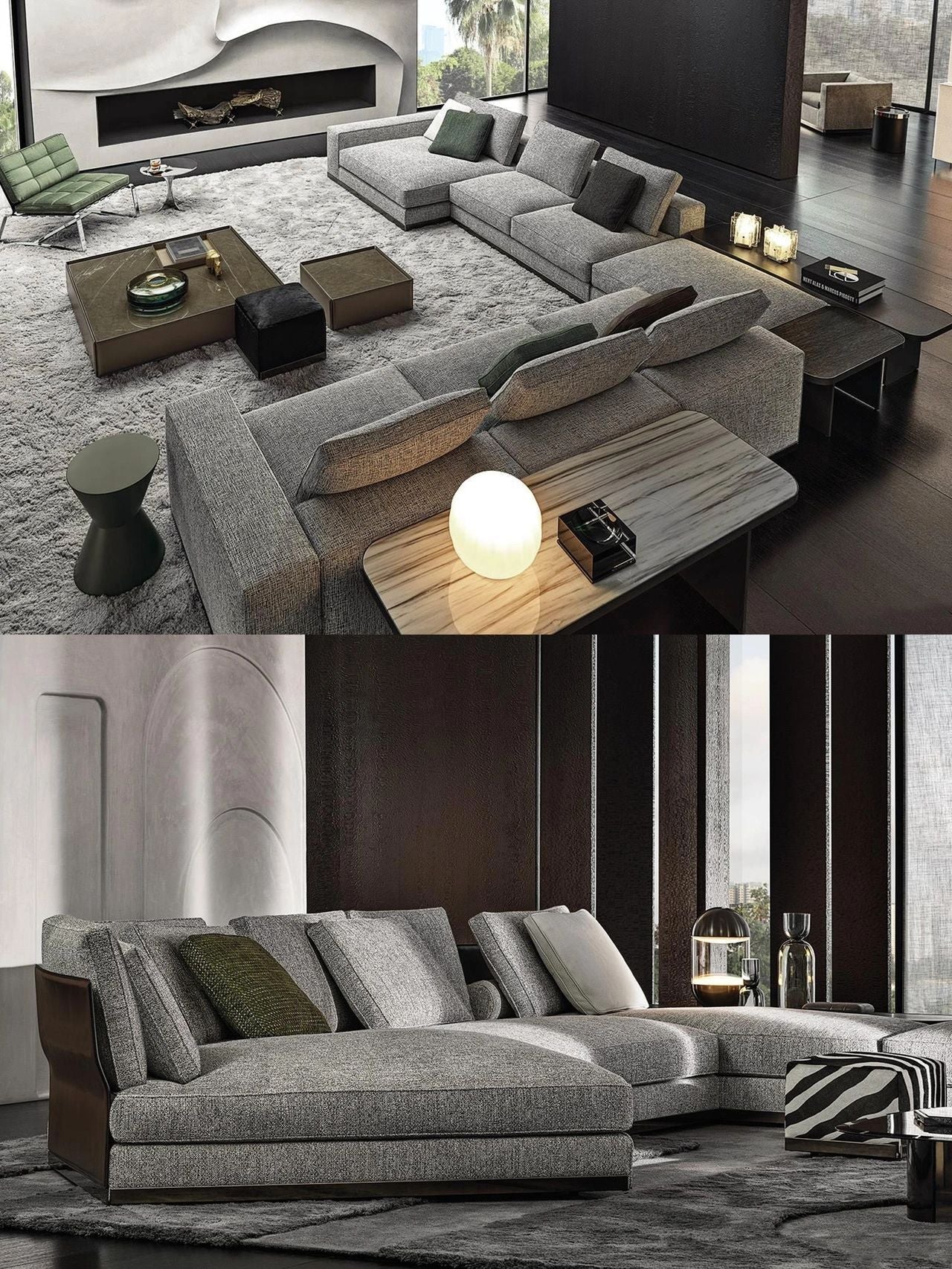 Gerry Five Seater, Six Seater Corner Sofa, Linen & Nappa Real Leather-DC Concept-DC Concept