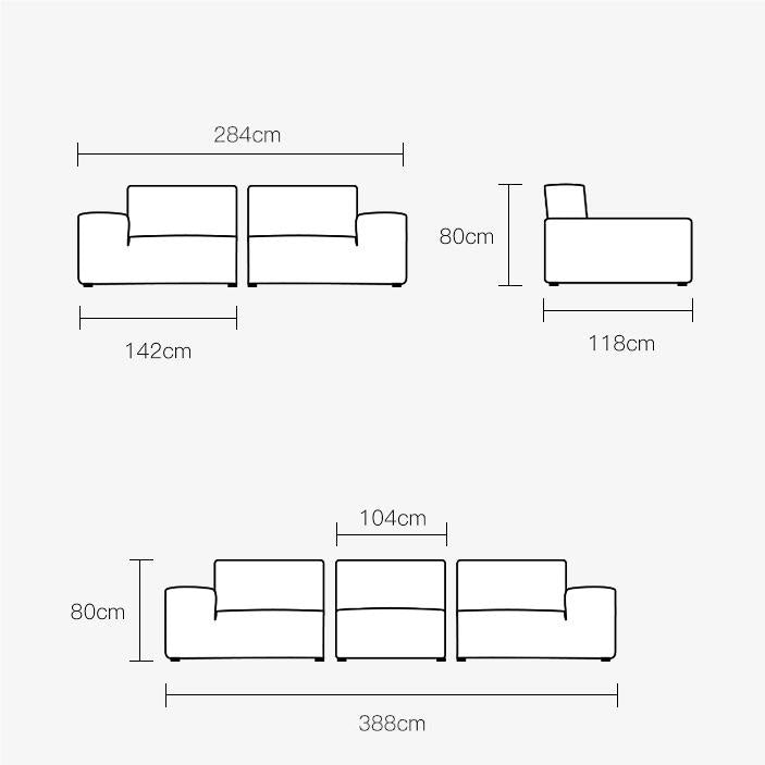 Glover Three Seater Sofa, Black Leather