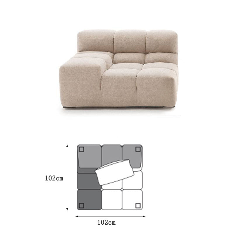 Gemma Three Seater Modular Sofa, Linen/Velvet-DC Concept-DC Concept