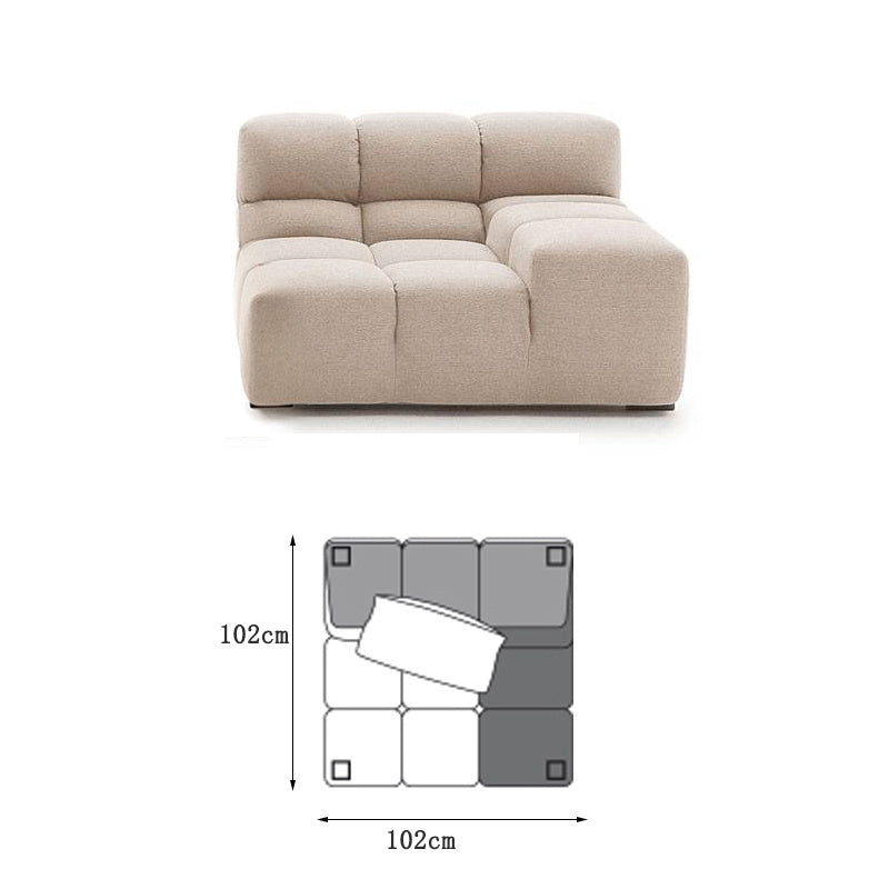 Gemma Three Seater Modular Sofa, Linen/Velvet-DC Concept-DC Concept