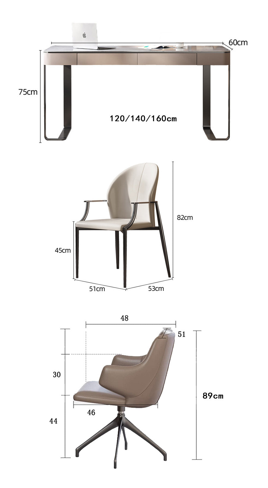 Hanna Office Desk, Sintered Stone-DC Concept-DC Concept