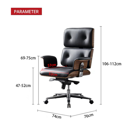 E69 High Back Office Chair, Black (with little rust on the metal)