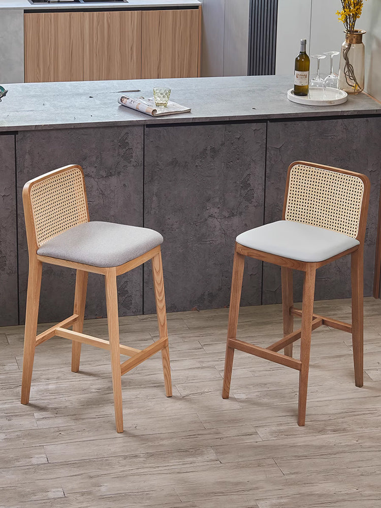 Ethan Rattan Barstool, Wood