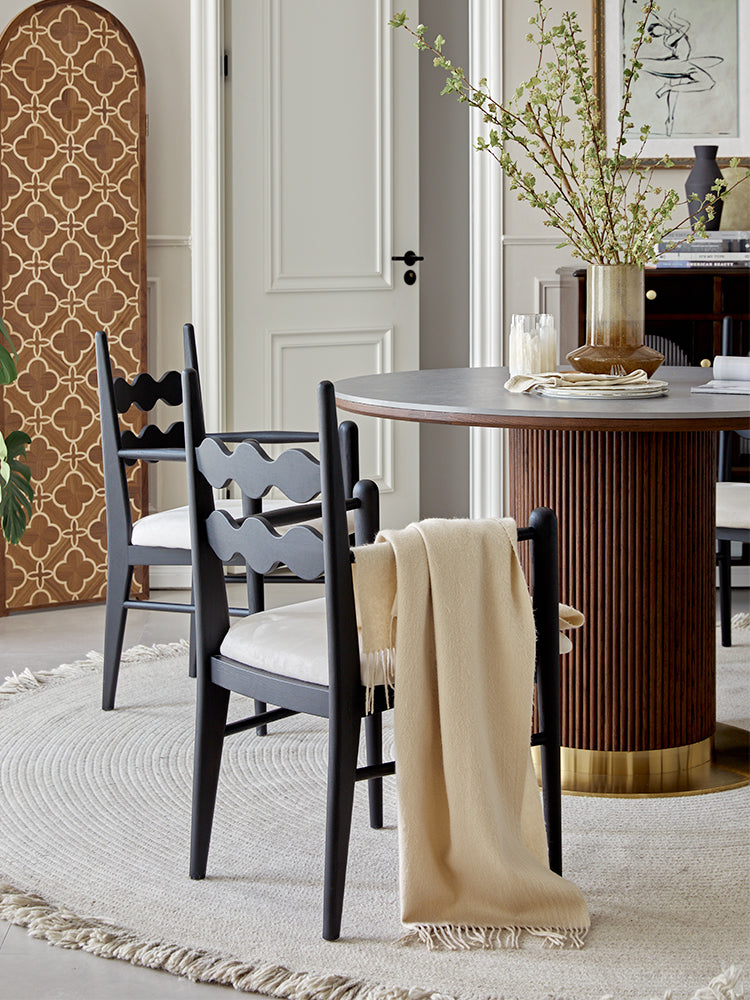 Bek Round Dining Table, Brown｜ DC Concept