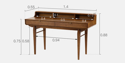 Moran Carved Office Desk, Solid Wood-DC Concept-DC Concept