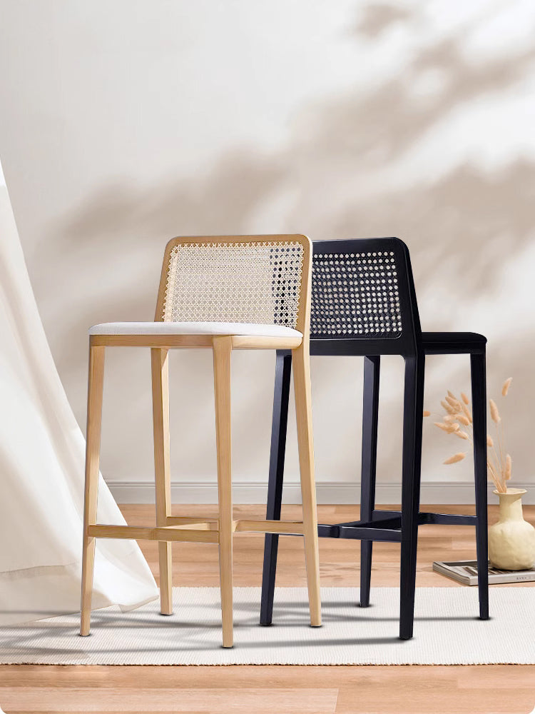 Ethan Rattan Barstool, Wood