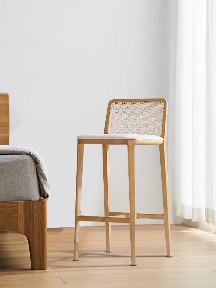 Ethan Rattan Barstool, Wood