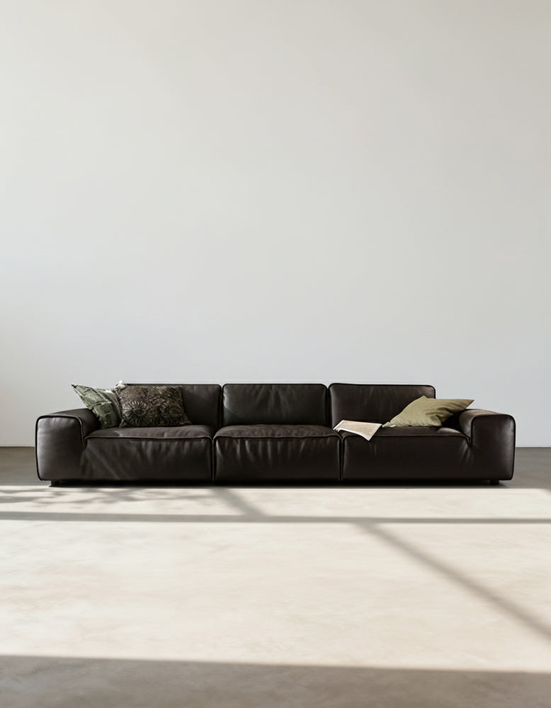 Glover Three Seater Sofa, Black Leather-DC Concept-DC Concept